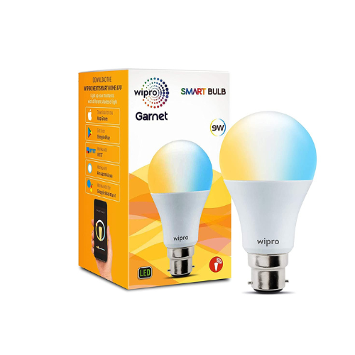 Wipro Garnet 9W B22 LED White and Yellow Smart Bulb